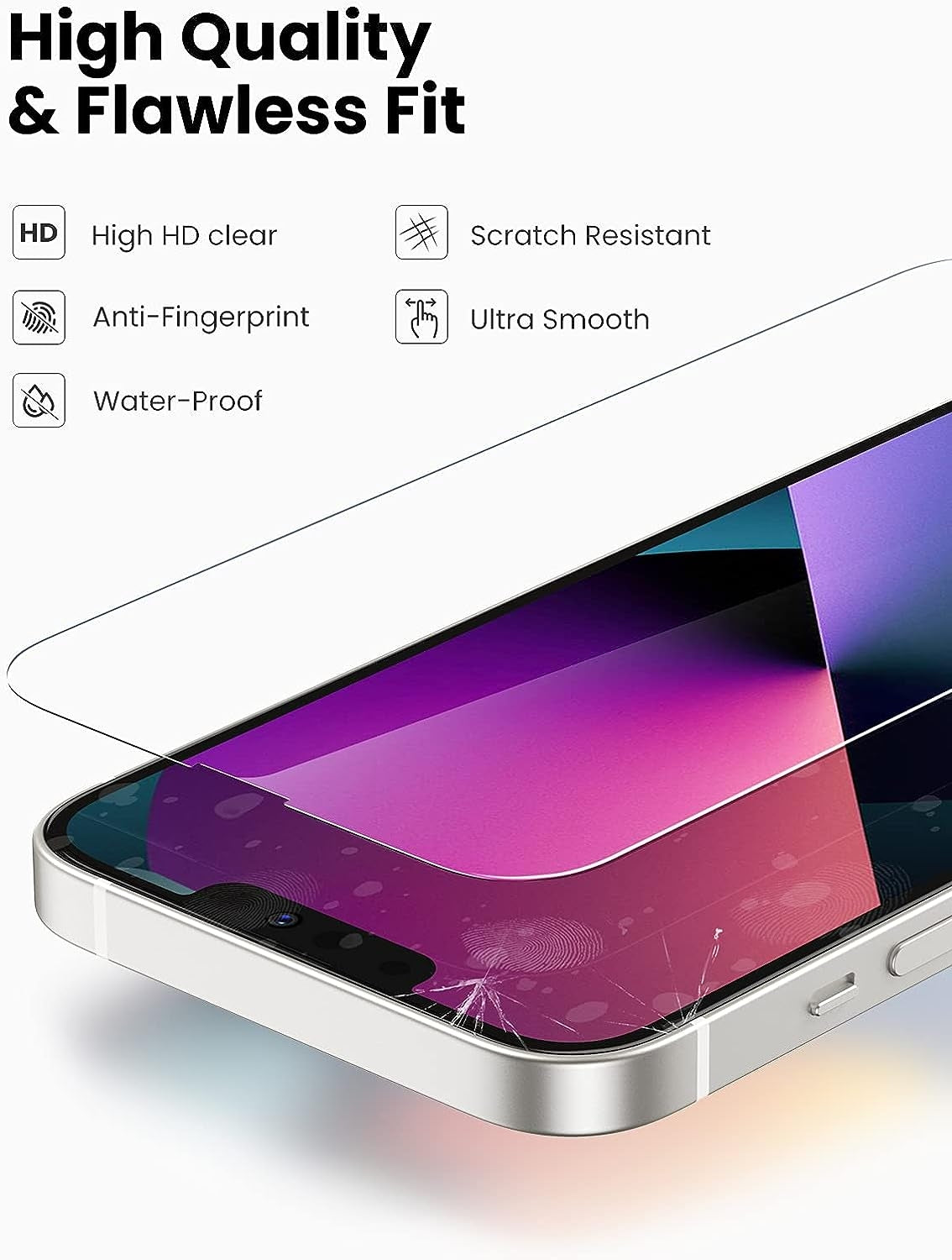 UGREEN 80969 Full Coverage HD Tempered Glass Screen Protector with Precise-Align Applicator for iPhone 13 Pro Max / 14 Plus (2-Pack) Tristar Online