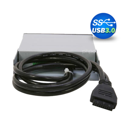 3.5" USB 3.0 All in One Internal Card Reader Full Long Metal with Front USB Black Tristar Online