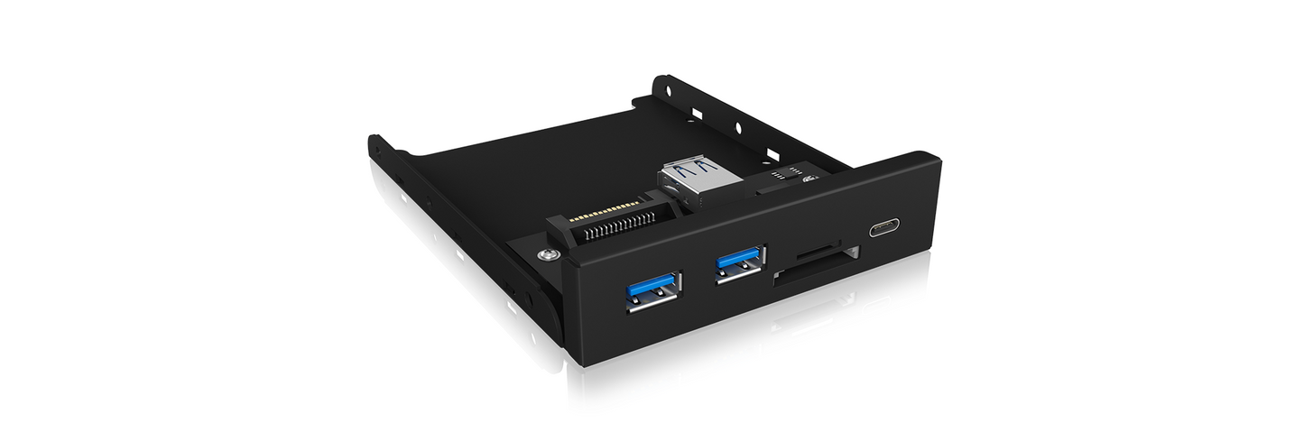 ICY BOX IB-HUB1417-i3 Frontpanel with USB 3.0 Type-C and Type-A hub with card reader Tristar Online