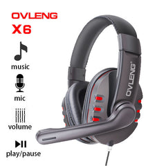 Ovleng X6 Wired Stereo Headphone with Microphone for Computer Games Tristar Online
