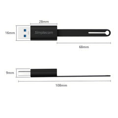 Simplecom CA132 USB-A Male to USB-C Female Adapter USB 3.2 Gen 2 Data & Charging Double-Side 10Gbps Tristar Online