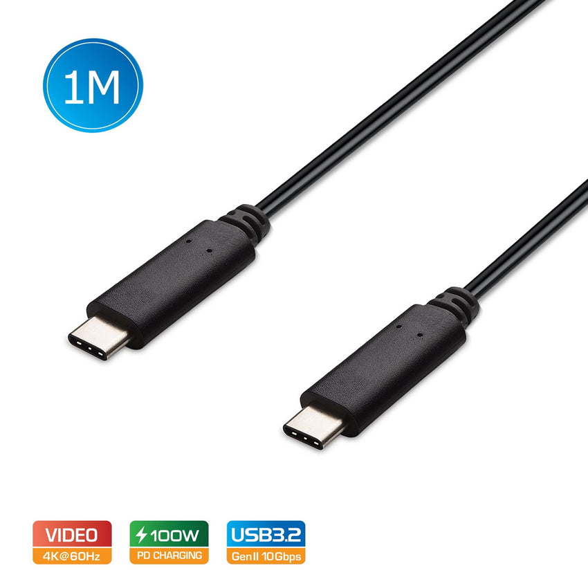 Simplecom CA512 USB-C to USB-C Cable USB 3.2 Gen2 10Gbps 5A 100W PD 4K@60Hz 1M Tristar Online