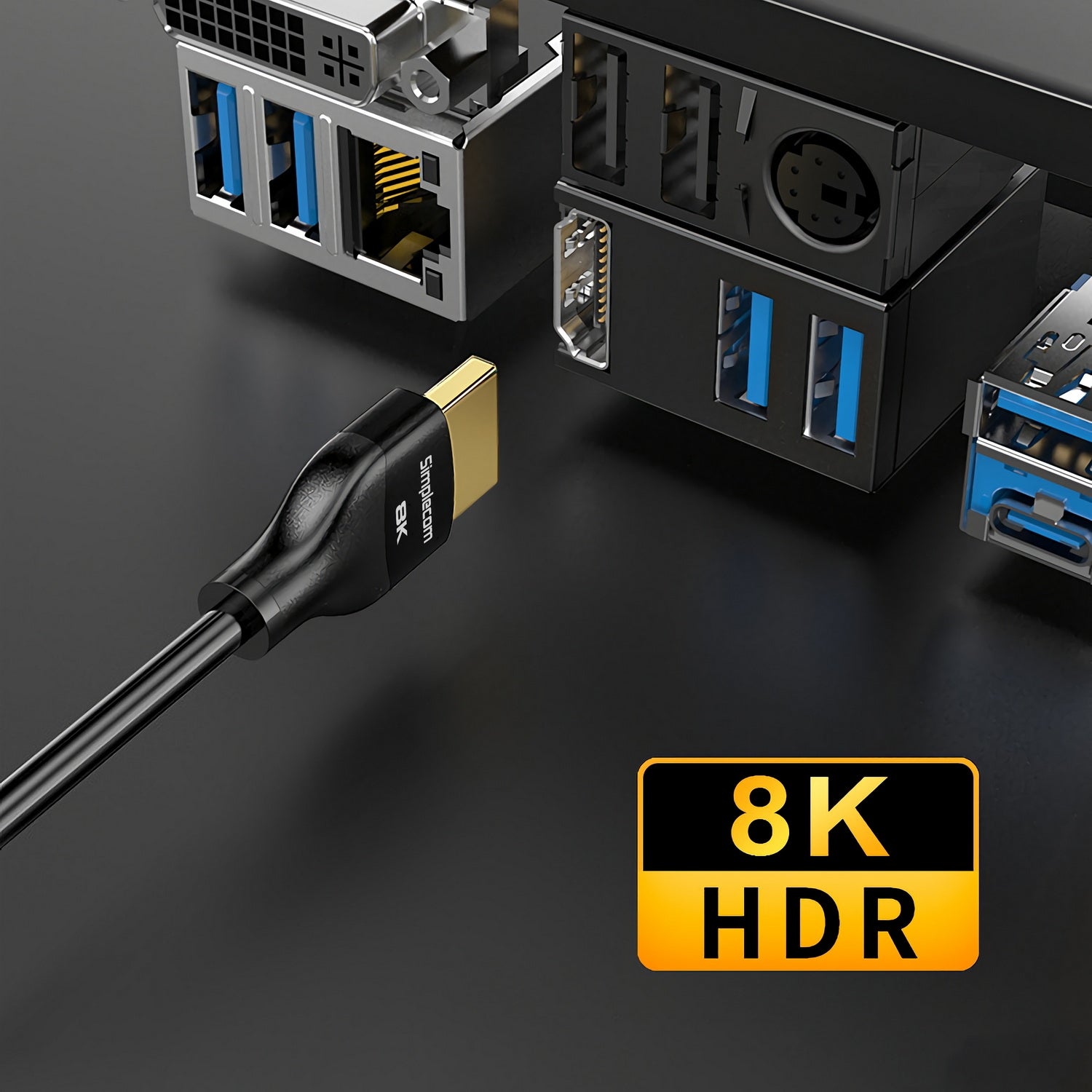 Simplecom CAH530 Ultra High Speed HDMI 2.1 Cable 48Gbps 8K@60Hz Slim Flexible 3M Tristar Online