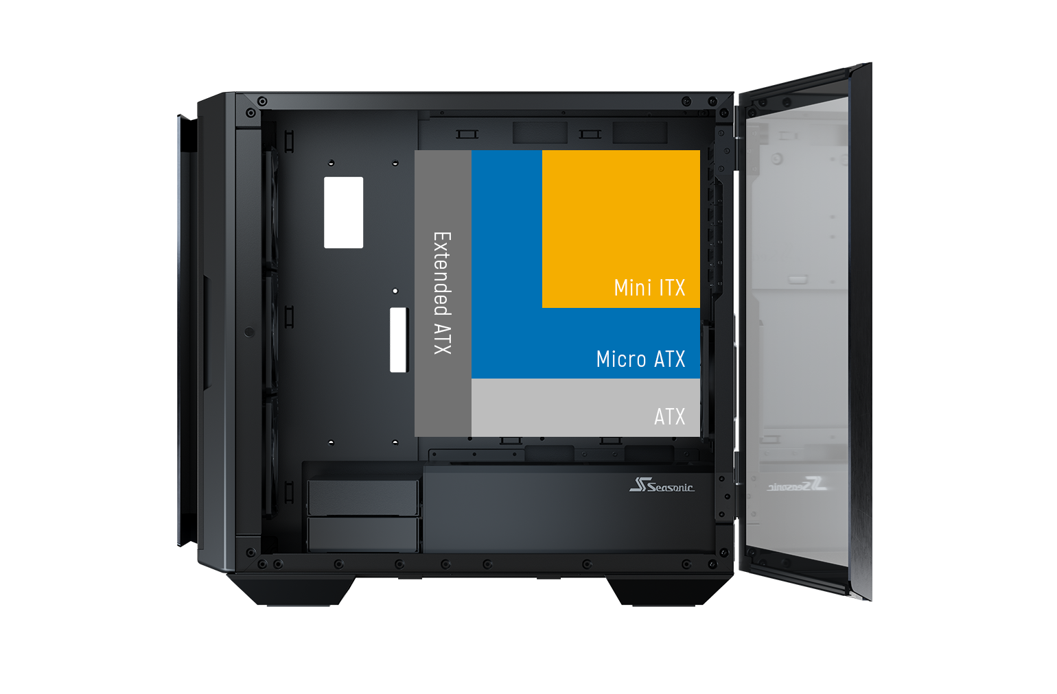 Seasonic Syncro Q704 Aluminum Case with Syncro DGC-650 650W 80 Plus Gold PSU & Connect Module RED DOT AWARD WINNER 2021 Tristar Online