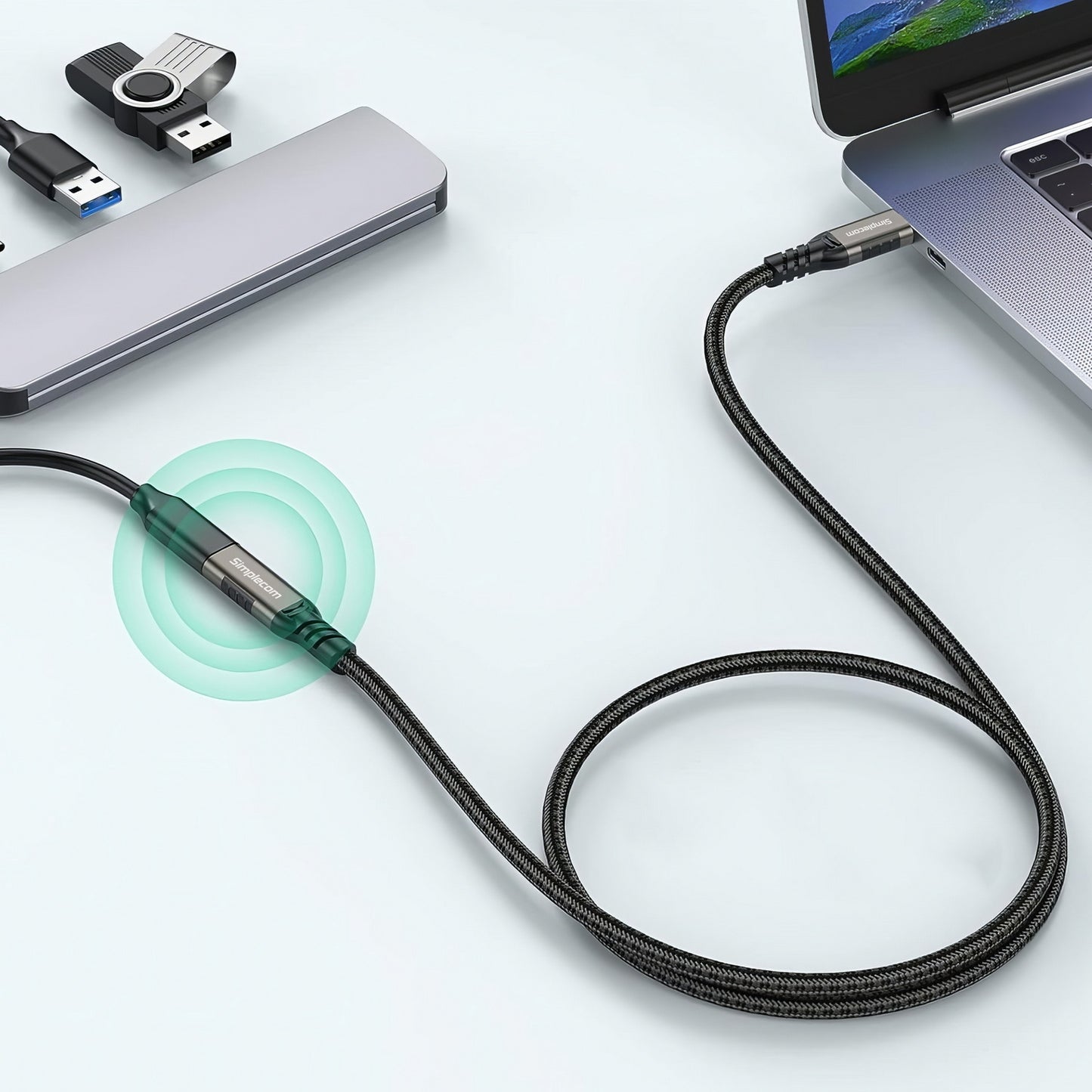 Simplecom CAU610 USB-C Male to Female Extension Cable USB 3.2 Gen2 PD 100W 20Gbps 1M Tristar Online