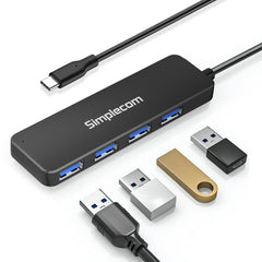 Simplecom CH340 Compact USB-C to 4 Port USB-A Hub USB 3.2 Gen1 Tristar Online
