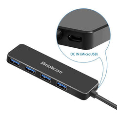 Simplecom CH342 USB 3.0 (USB 3.2 Gen 1) SuperSpeed 4 Port Hub for PC Laptop Tristar Online