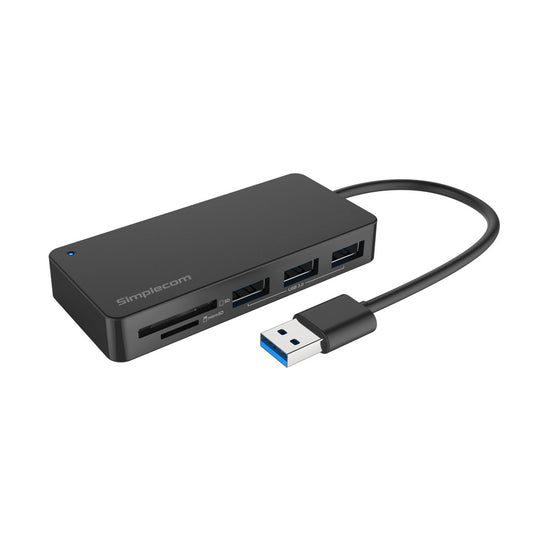 Simplecom CH368 3 Port USB 3.0 Hub with Dual Slot SD MicroSD Card Reader Tristar Online