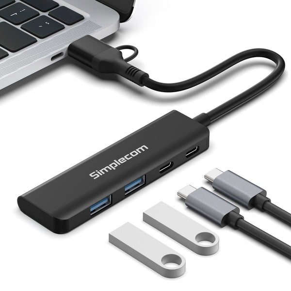 Simplecom CH385 SuperSpeed USB-A and USB-C 4-Port Combo Hub USB 3.2 Gen 1 (2x USB-A and 2x USB-C Ports) Tristar Online