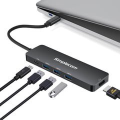 Simplecom CH545 USB-C 5-in-1 Multiport Adapter Docking Station with 3-Port USB 3.0 Hub PD HDMI Tristar Online