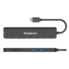 Simplecom CH547 USB-C 7-in-1 Multiport Adapter USB Hub HDMI Card Reader PD Tristar Online