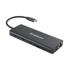 Simplecom CHN612 USB-C 12-in-1 Multiport Docking Station Dual HDMI + VGA Triple Display Gigabit LAN Tristar Online