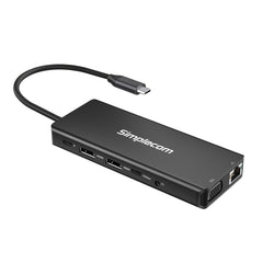 Simplecom CHN613 USB-C 13-in-1 Multiport Docking Station Dual HDMI + VGA Triple Display USB 3.2 Gen 2 10Gbps Tristar Online