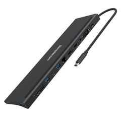 Simplecom CHN622 USB-C 12-in-1 Multiport Docking Station Laptop Stand Dual HDMI + VGA Triple Display Gigabit LAN Tristar Online