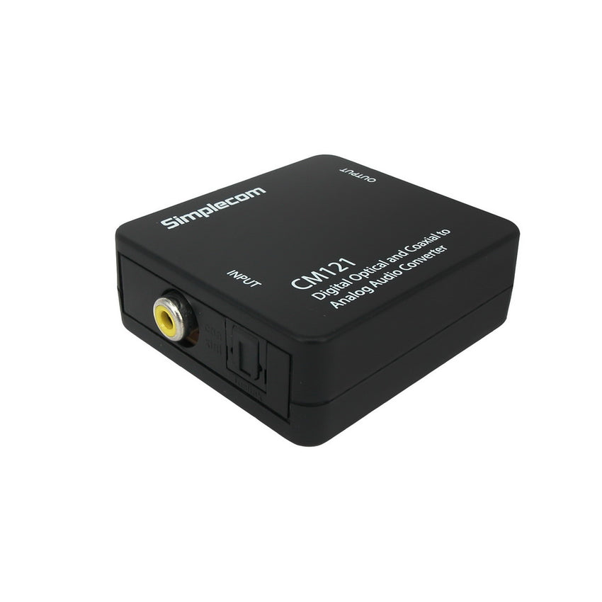 Simplecom CM121 Digital Optical Toslink and Coaxial to Analog RCA Audio Converter Tristar Online