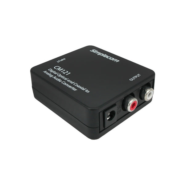 Simplecom CM121 Digital Optical Toslink and Coaxial to Analog RCA Audio Converter Tristar Online