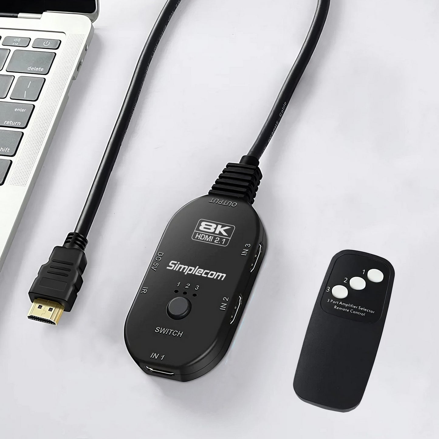 Simplecom CM353 3-Port HDMI 2.1 Switch 3 IN 1 OUT Splitter HDCP 2.3 8K@60Hz Tristar Online