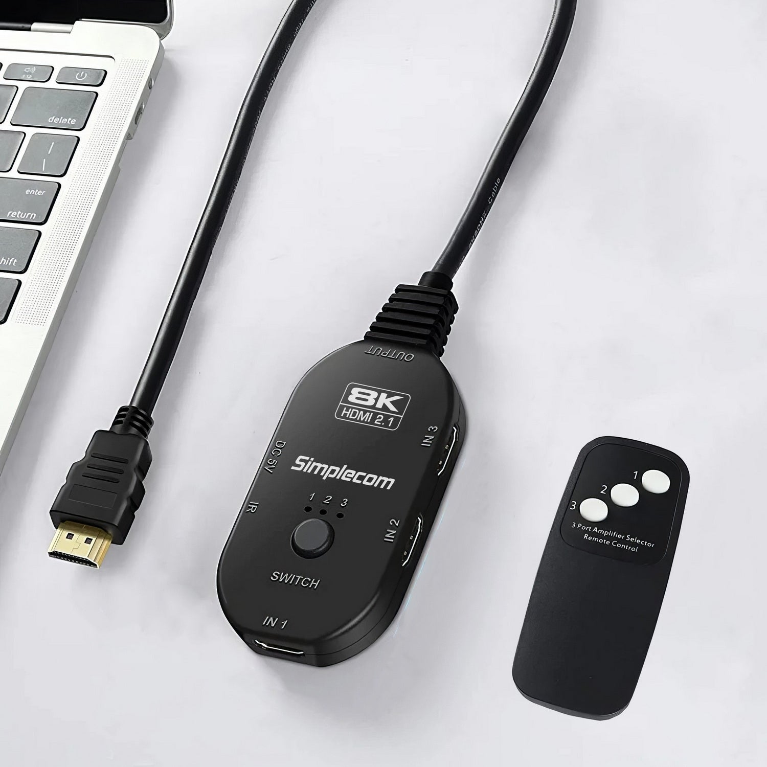 Simplecom CM353 3-Port HDMI 2.1 Switch 3 IN 1 OUT Splitter HDCP 2.3 8K@60Hz Tristar Online