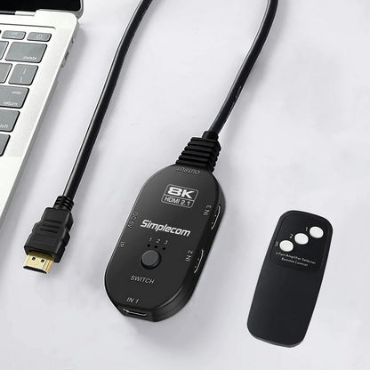Simplecom CM353 3-Port HDMI 2.1 Switch 3 IN 1 OUT Splitter HDCP 2.3 8K@60Hz Tristar Online