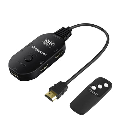 Simplecom CM353 3-Port HDMI 2.1 Switch 3 IN 1 OUT Splitter HDCP 2.3 8K@60Hz Tristar Online