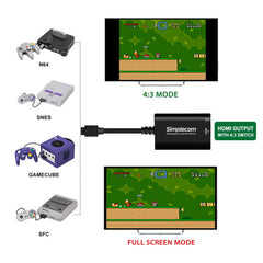 Simplecom CM461 HDMI Adapter Composite AV to HDMI Converter for Nintendo NGC N64 SNES SFC Tristar Online
