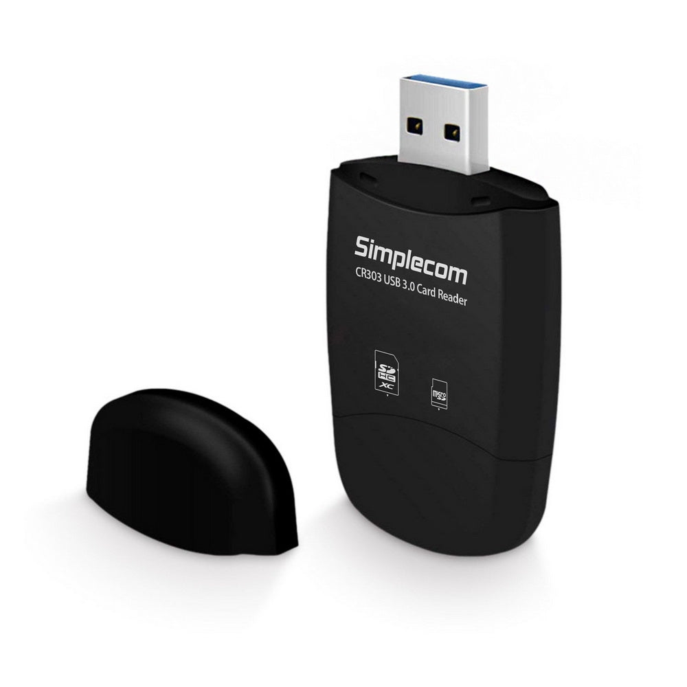 Simplecom CR303 2 Slot SuperSpeed USB 3.0 Card Reader with Dual Caps Tristar Online