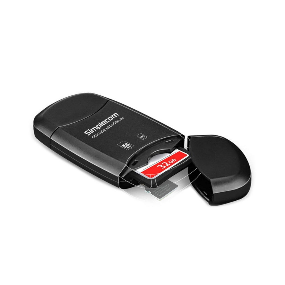 Simplecom CR303 2 Slot SuperSpeed USB 3.0 Card Reader with Dual Caps Tristar Online