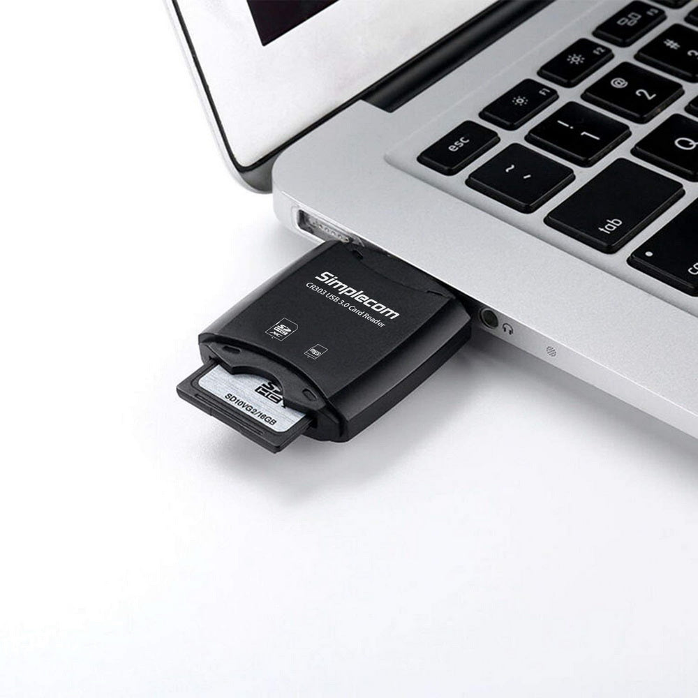 Simplecom CR303 2 Slot SuperSpeed USB 3.0 Card Reader with Dual Caps Tristar Online