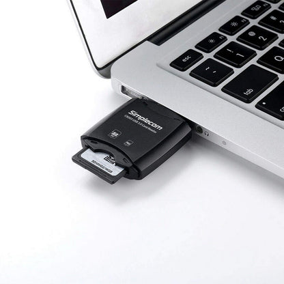 Simplecom CR303 2 Slot SuperSpeed USB 3.0 Card Reader with Dual Caps Tristar Online