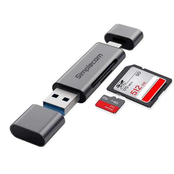 Simplecom CR402 SuperSpeed USB-C and USB-A SD/MicroSD Card Reader USB 3.2 Gen 1 (USB 3.0) Tristar Online