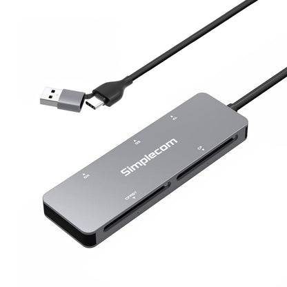 Simplecom CR407 5-Slot SuperSpeed USB 3.0 and USB-C to CFast/CF/XD/SD/MicroSD Card Reader Tristar Online