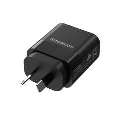 Simplecom CU221 Dual USB-C Fast Wall Charger PD 20W for Phone Tablet Tristar Online