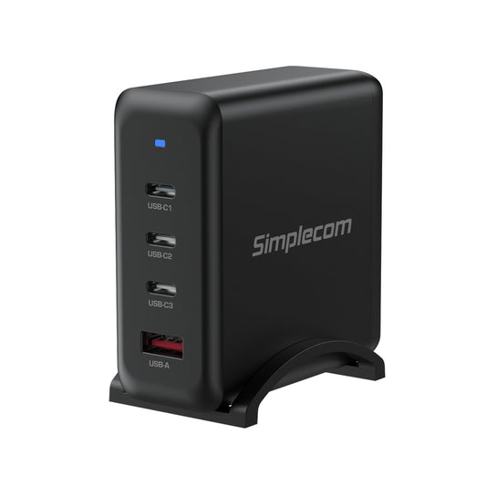 Simplecom CU400 4-Port PD 100W GaN Fast Charger 3xUSB-C + USB-A for Phone Tablet Laptop Tristar Online