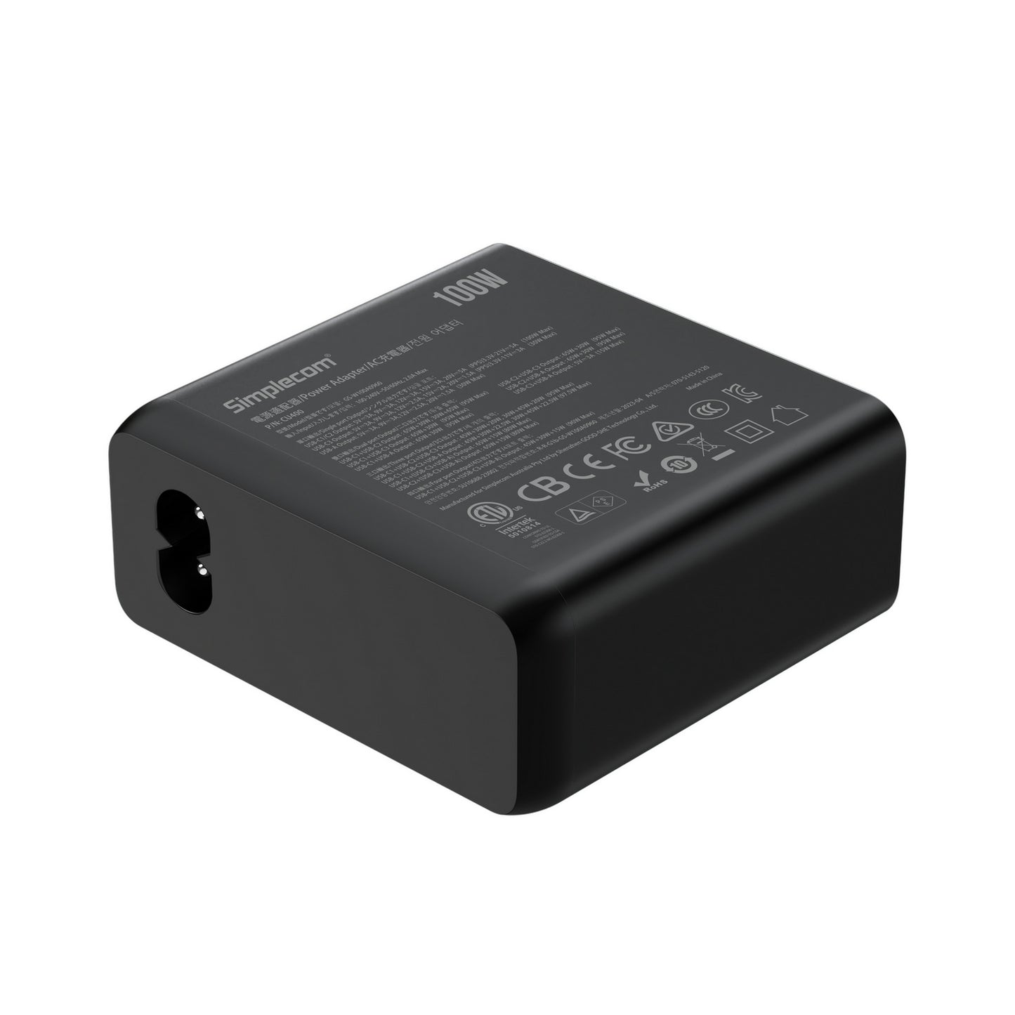 Simplecom CU400 4-Port PD 100W GaN Fast Charger 3xUSB-C + USB-A for Phone Tablet Laptop Tristar Online