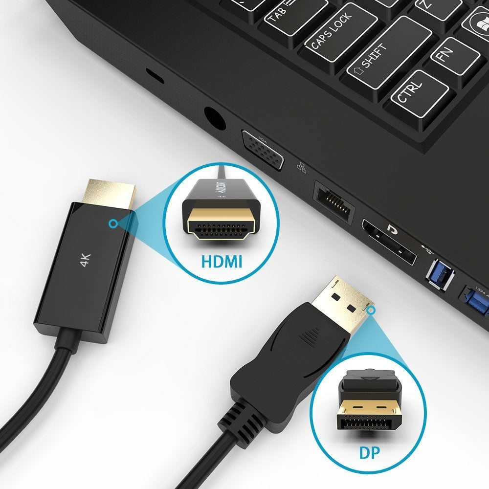 Simplecom DA201 4K DisplayPort to HDMI Cable 2160P Ultra HD 1.8M Tristar Online
