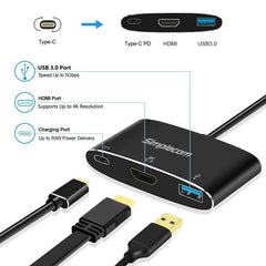 Simplecom DA310 USB 3.1 Type C to HDMI USB 3.0 Adapter with PD Charging (Support DP Alt Mode and Nintendo Switch) Tristar Online