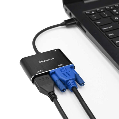 Simplecom DA316A USB to HDMI + VGA Video Card Adapter with 3.5mm Audio Tristar Online