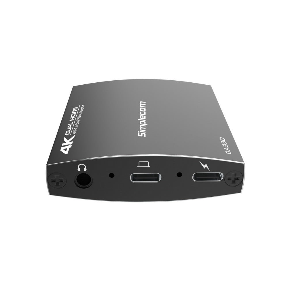 Simplecom DA330 USB-C to Dual HDMI MST Adapter 4K@60Hz with PD and Audio Out Tristar Online