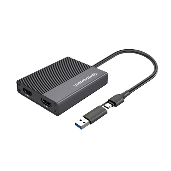 Simplecom DA369 USB 3.0 or USB-C to Dual 4K HDMI 2.0 Display Adapter for 2x 4K@60Hz Extended Screens Tristar Online