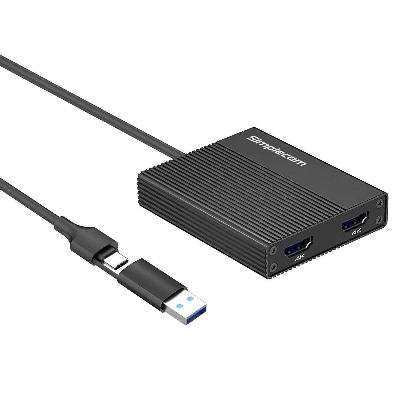 Simplecom DA369 USB 3.0 or USB-C to Dual 4K HDMI 2.0 Display Adapter for 2x 4K@60Hz Extended Screens Tristar Online