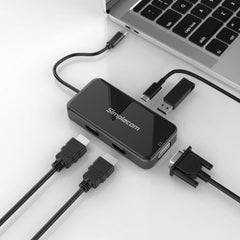 Simplecom DA451 5-in-1 USB-C Multiport Adapter MST Hub with VGA and Dual HDMI Tristar Online