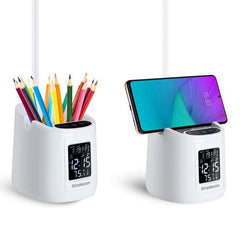 Simplecom EL621 LED Desk Lamp with Pen Holder and Digital Clock Rechargeable Tristar Online