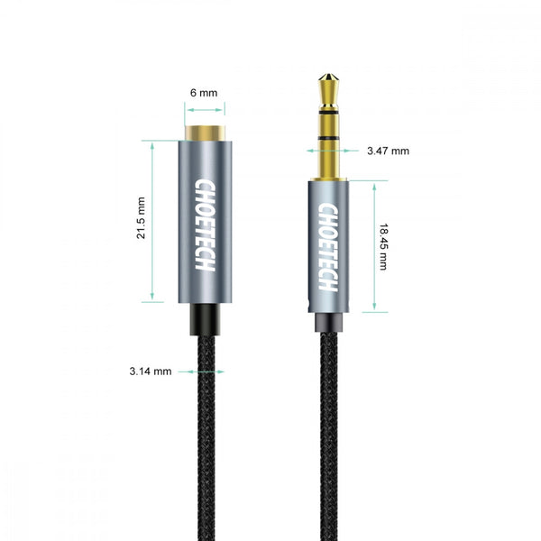 CHOETECH AUX001 3.5mm Stereo Audio Extension Cable 2M Tristar Online