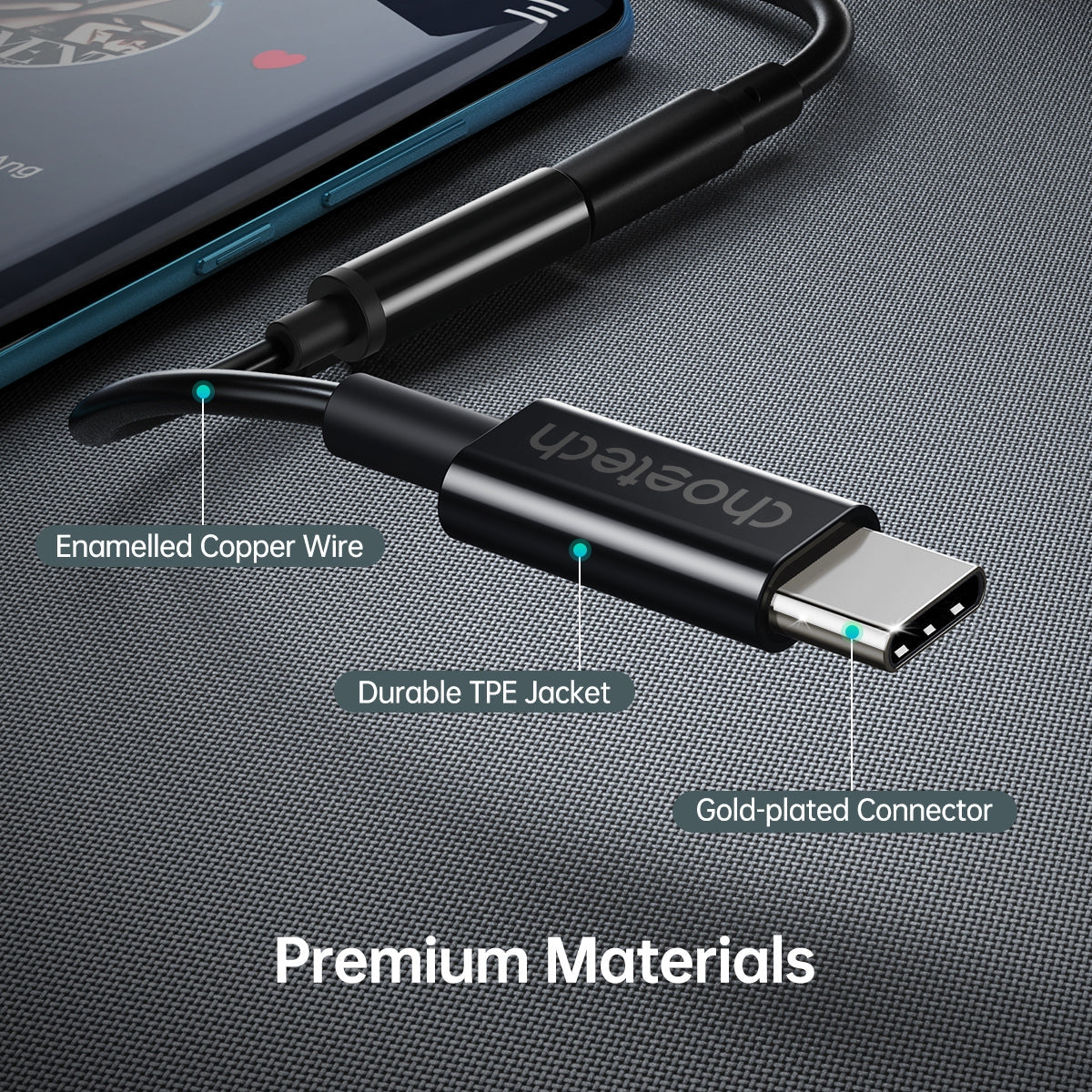 CHOETECH AUX003 USB-C To 3.5mm Headphone Adapter Tristar Online