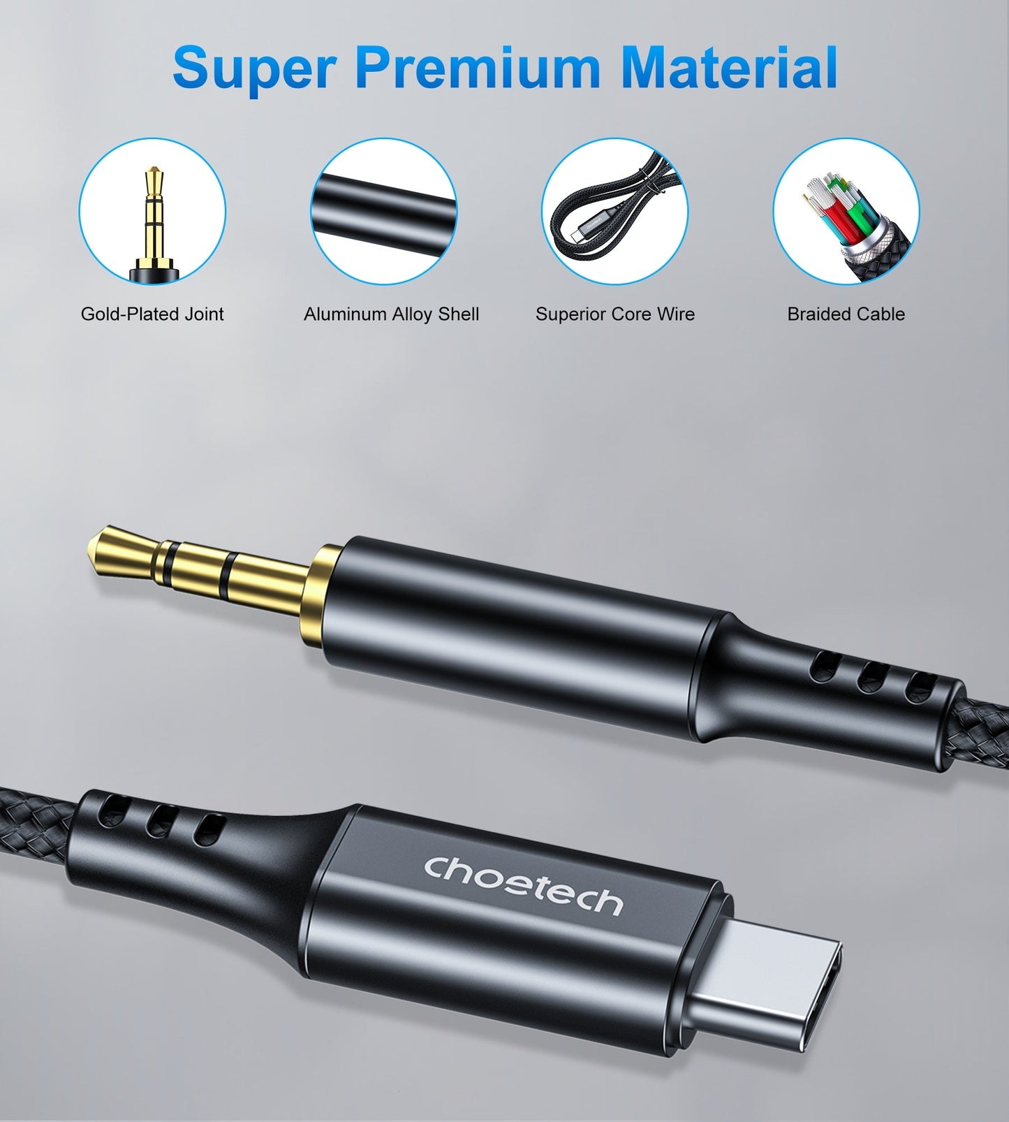 CHOETECH AUX006 Type-C To 3.5mm Audio Cable 1M Tristar Online