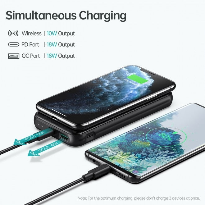 Choetech B650-CC Power Bank 10000mAh with Wireles Power Bank (Black) Tristar Online