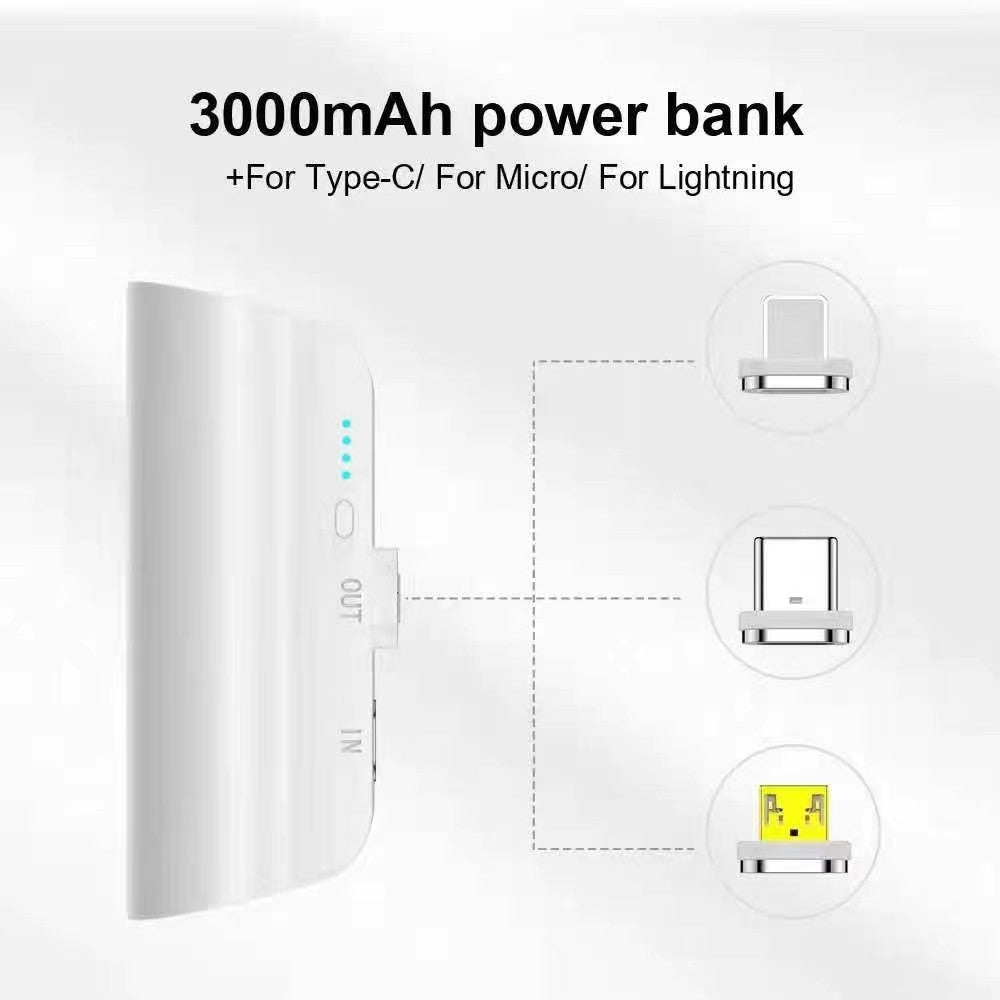 CHOETECH B660-WH 3000mAh Mini Power Bank with 3 Magnetic Connectors (White) Tristar Online