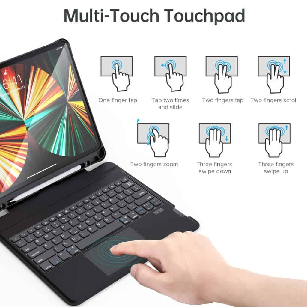 CHOETECH BH-017 Bluetooth Keyboard with Touchpad and Backlight for iPad Pro 10.9 " (Black) Tristar Online