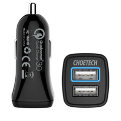 CHOETECH C0051 Quick Charge 3.0 Tech 30W Car Charger Tristar Online