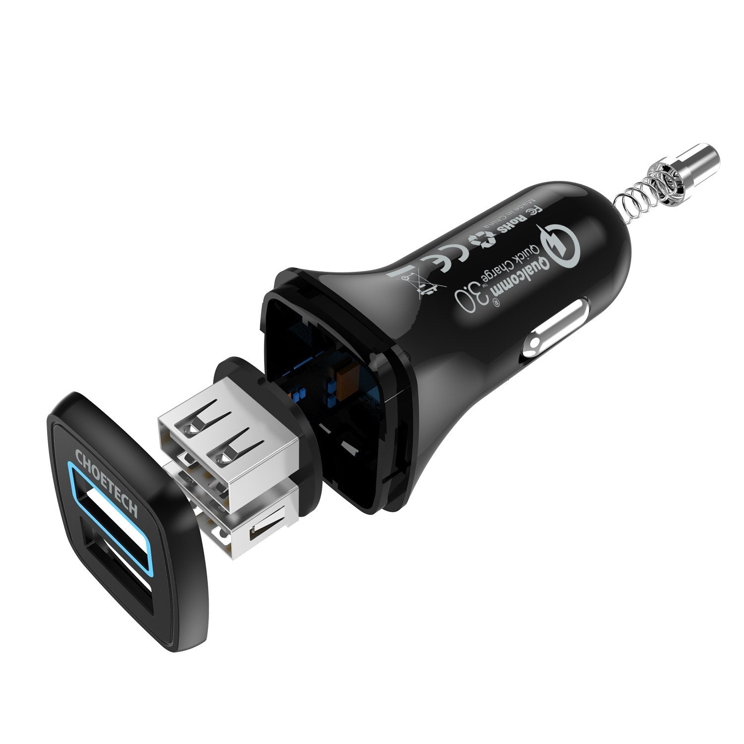 CHOETECH C0051 Quick Charge 3.0 Tech 30W Car Charger Tristar Online
